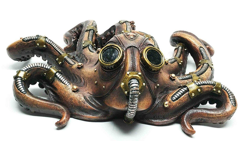 Ebros Steampunk Kraken Octopus Soldier Mask Decorative Wall Plaque 11.25" Tall