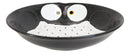 Pack Of 4 Black Whimsical Owl Ceramic Salad Entree Deep Plates Or Shallow Bowls