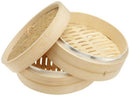 Dimsum High Tea 10" Diameter Bamboo Steamer - Stackable Two Baskets With One Lid