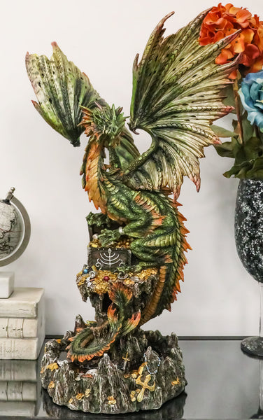 Ebros Large 26H Green Castle Guardian Treasure Dragon Statue Fantasy –  Ebros Gift