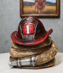 Rustic Fire Fighter Station 1 Fireman Hat And Hose Money Coin Savings Piggy Bank