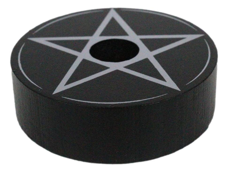 Set Of 2 Occult Wicca Witchcraft Pentagram Star Circle Spell Candle Holders