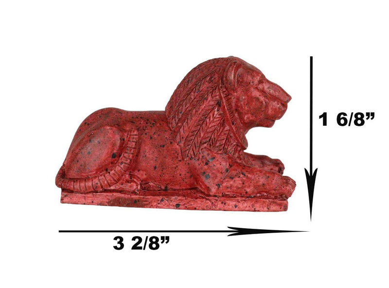 Ancient Egyptian Red Maahes Male Lion Hieroglyph Royal Amulet Mini Figurine