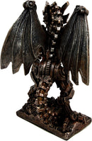 Steampunk Gearwork Mechanical Robotic Cyborg Winged Dragon Figurine Statue