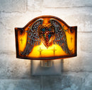 Western Angel Wings Le Fleur Cross Turquoise Heart Wall Plug In Night Lights Set