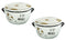 Pack Of 2 Calico Maneki Neko Lucky Cat Porcelain Kids Food Bowls W/ Lid 25Oz