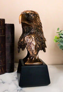 8.25"H Majestic Royal Bald Eagle Stoic Head Bust Taxidermy Figurine With Base