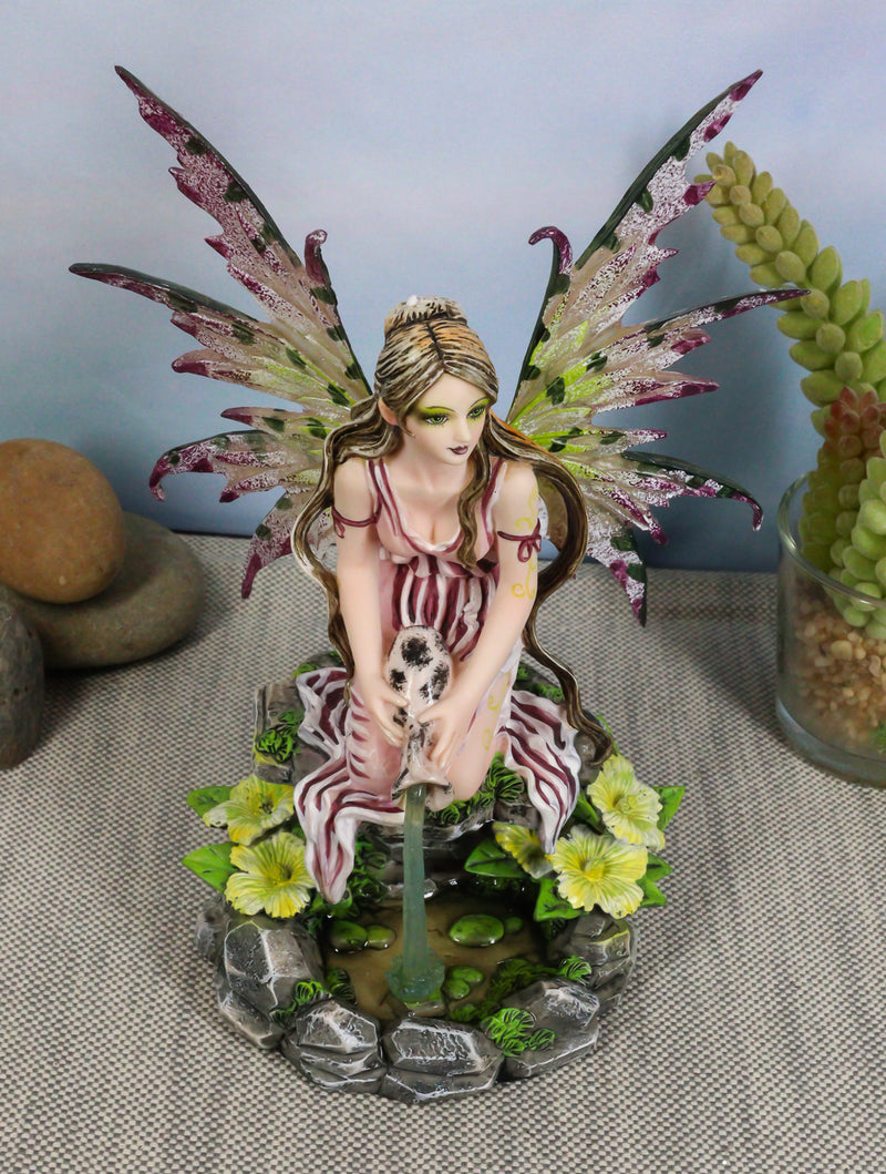 Mythical Goddess Moss Fairy With Elixir Of Youth By Sacred Lagoon Statue 8"Tall