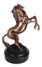 Western Black Beauty Prancing Horse Bronzed Resin Figurine With Museum Base