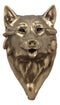 Wolf Animal Head Single Wall Hook Hanger Animal Shape Rustic Faux Bronze Figure