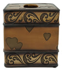 Western Rustic Tuscany Scroll Art Inspirational Faith Tissue Box Cover Figurine