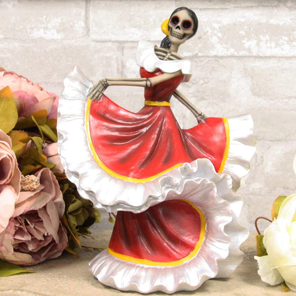 Ebros Danza De Dama Traditional Day Of The Dead Red Sugar Skull