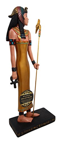 Ebros Classical Egypt Mother Isis Ra Holding Ankh & Staff Slim Figurine 10"H