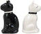 Ebros Gift Ceramic Black And White Kitty Cats Couple Salt And Pepper Shakers Spicy Love Magnetic Kissing Feline Kittens Figurine Set 3.75"Tall