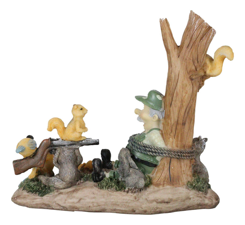 Jungle Patrol Bear Rabbit Turkey Squirrel Raccoon With Captured Hunter Figurine