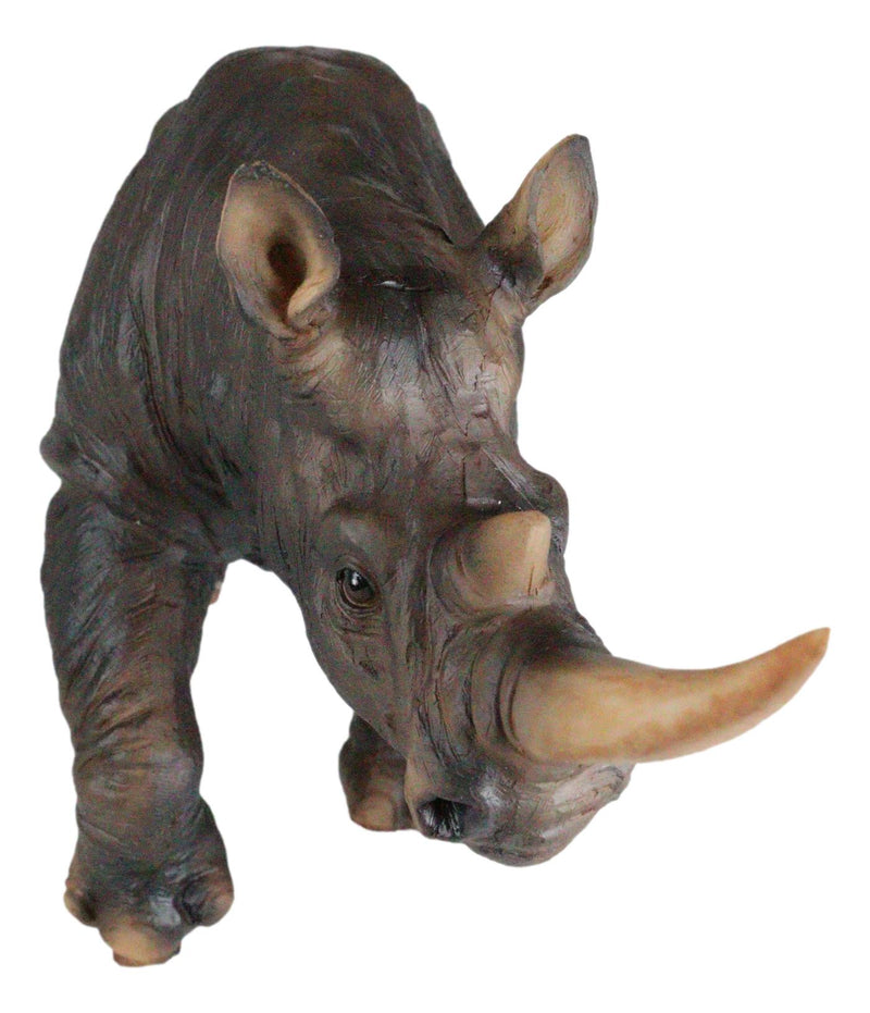 Ebros African Safari Grasslands Rhinoceros Beast Decorative Figurine 11" Long