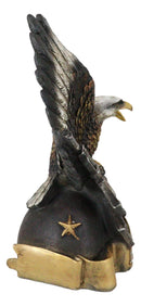 American Patriotic Bald Eagle Clutching Rifles With Second Amendment Figurine