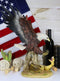 Large American Bald Eagle Swooping On Python Snake Decorative Patriotic Statue