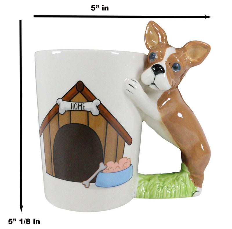 French Bulldog Puppy With Bone Kennel 12oz Ceramic Mug Coffee Cup Home Kitchen