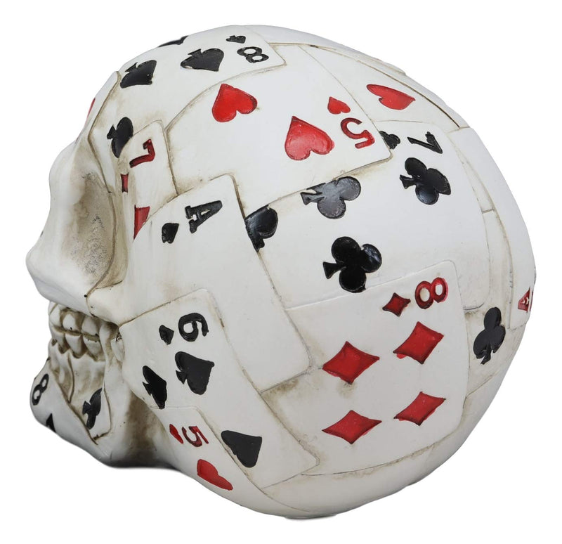 Ebros Gambling Poker Cards Casino Royale Skull Figurine Halloween Sugar Skulls Statue