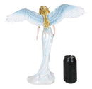 Heavenly Blonde Haired Angel With Spring Floral Blossoms Vine Decorative Statue