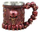 Ossuary Metallic Red Protruding Skull With Bloodshot Eyes Mug Beer Stein Tankard