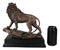 King Of The Jungle African Lion On Pride Rock Bronze Electroplated Figurine