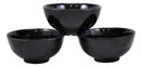 Black Smooth Melamine Large Deep Round Bowls 48oz For Ramen Salad Soup Pack of 6