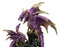 Metallic Purple Mother Dragon With Baby Family Statue 10.5"H Fantasy Home Decor