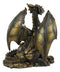 Bronzite Steampunk Mechanical Dragon Statue 7"Tall Mythical Fantasy Dragon Decor