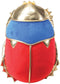 Red Blue and Gold Egyptian Dung Beetle Scarab Stuffed Plush Doll