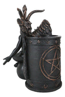 Sabbatic Goat Idol Winged Baphomet With Pentagram Sigil Stationery Pen Holder