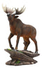 Ebros The Emperor Pride Realistic Bull Moose Standing On Rock Statue 13.5"Tall Wildlife Elk Deer Woodlands Decor Figurine