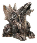 Small Roaring Proton Steampunk Cyborg Dragon Statue Mechanical Robotic Dragon