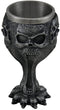 Ebros Metallic Silent Screaming Distorted Skull Face Tall Wine Drink Goblet Chalice