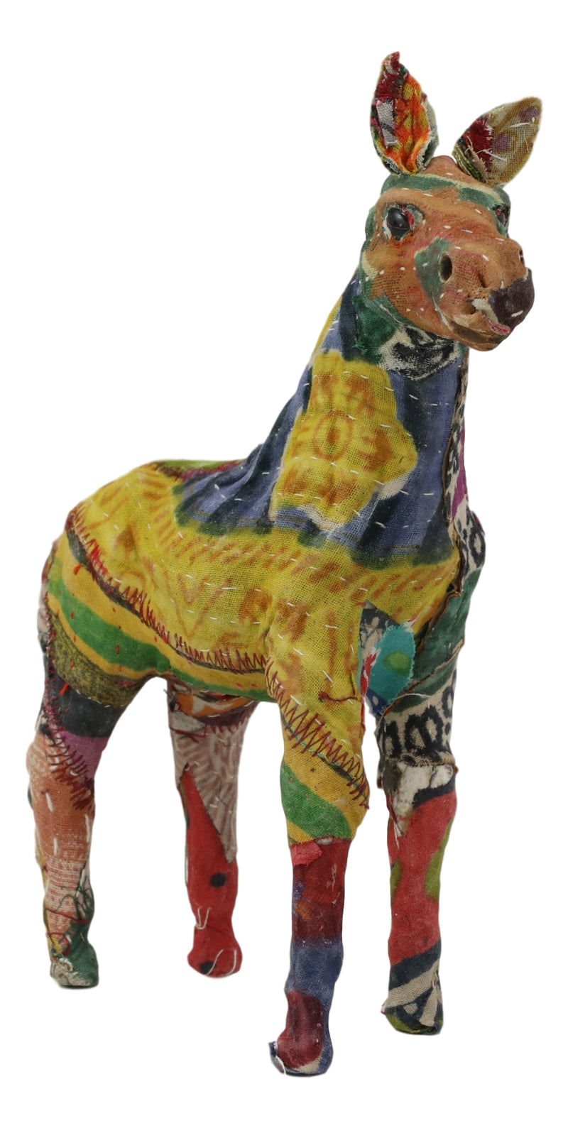 Safari Zebra Horse Hand Crafted Paper Mache In Colorful Sari Fabric Figurine