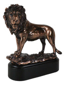 King Of The Jungle African Lion Pride Rock Scene Bronze Electroplated Figurine