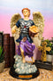 Ebros Byzantine Archangel Saint Barachiel with Brass Name Plate Wooden Base 12"H