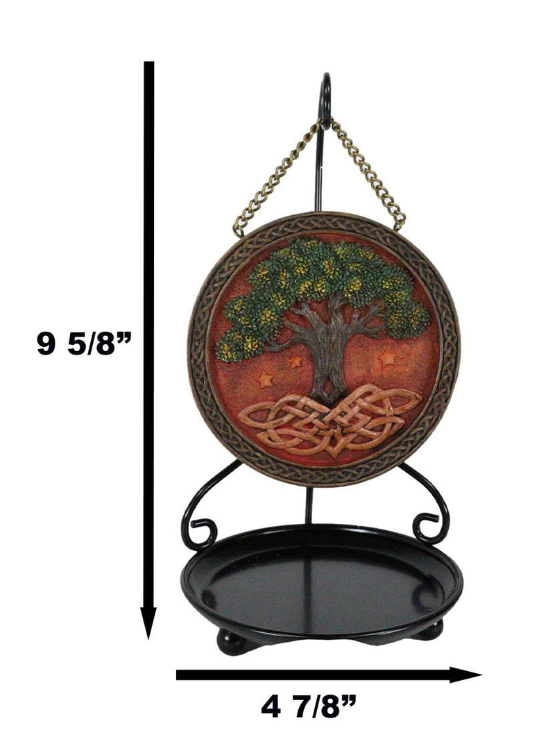 Celtic Tree Of Life Sacred Knotwork Roots Medallion Backflow Incense Cone Burner