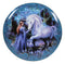 Set Of 4 Fantasy Enchanted Forest Sacred Unicorn And Maiden Dessert Salad Plates