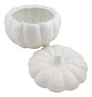 Ebros Ceramic Stoneware White Harvest Pumpkin Bowl With Lid 6"Diameter X 4Pieces