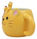 Ebros Adorable Whimsical Orange Cat Mug Drink Cup 16oz