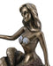 Under The Sea Mermaid Holding Sconce Sitting On Giant Coral Reef Throne Statue