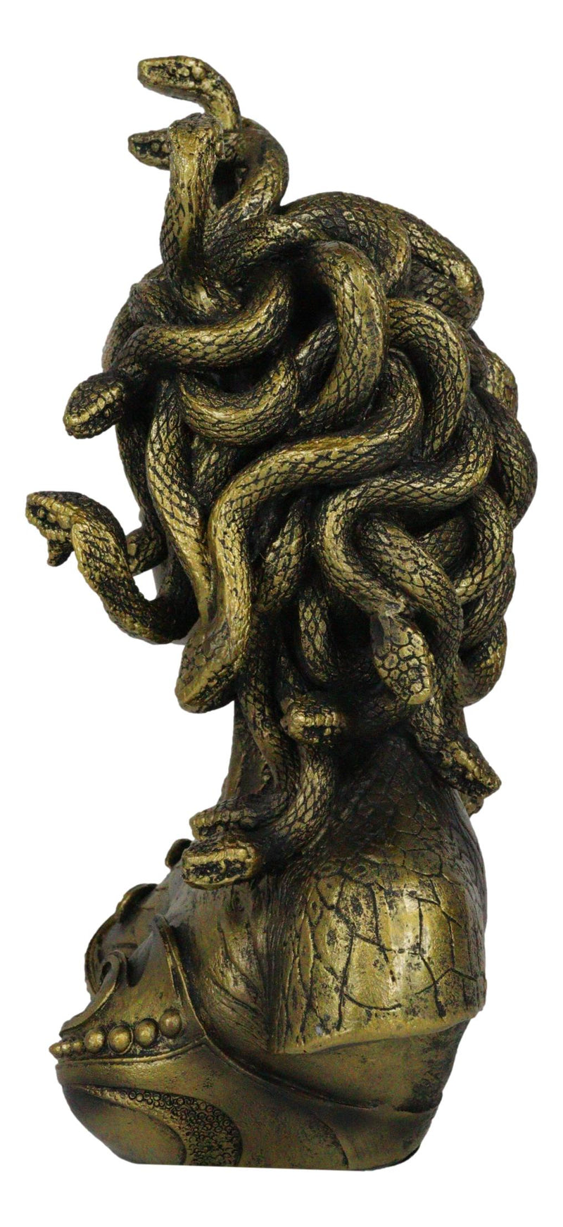 Medusa Ancient Greek Snake-Headed Monster Gorgon Statue Sculpture, Black /  Gold, Height 21 cm/8.27 inches