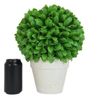 Home Garden 12"H Green Artificial Faux Foliage Boxwood Topiary Ball In Vase Pot