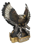 American Patriotic Bald Eagle Clutching Rifles With Second Amendment Figurine