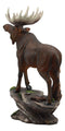 Ebros The Emperor Pride Realistic Bull Moose Standing On Rock Statue 13.5"Tall Wildlife Elk Deer Woodlands Decor Figurine