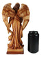 Ebros Country Guardian Prayer Angel Standing W/ Hand On Heart Woodlike Sculpture