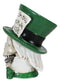 The Mad Hatter Skull 3"Tall With Green Tall Hat Mini Figurine