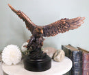 Wings of Glory Heraldic Bald Eagle Swooping Fiercely At Prey Figurine With Base